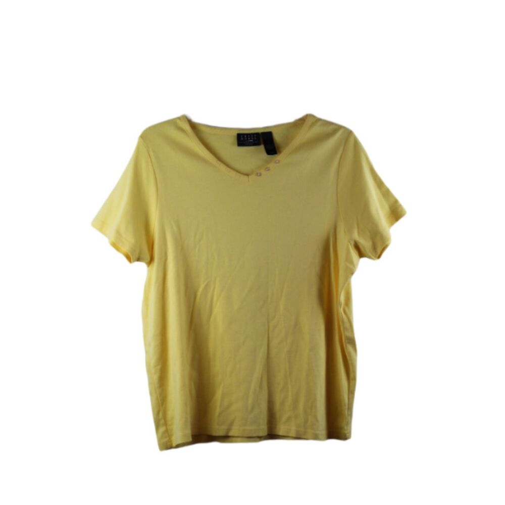Crazy Horse Yellow Women's Short Sleeve Casual Top Blouse Pullover 2 008